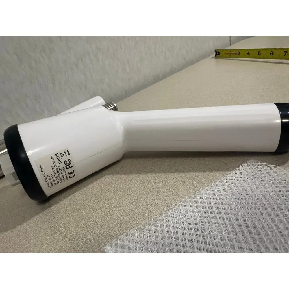 Cordless Electric Spin Scrubber Cleaning Brush White Rechargeable Multi Head Set
